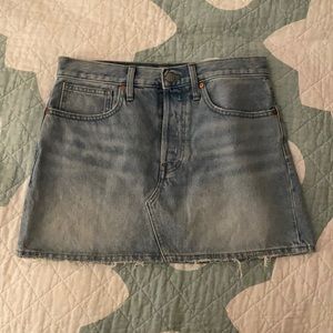 madewell denim mini skirt